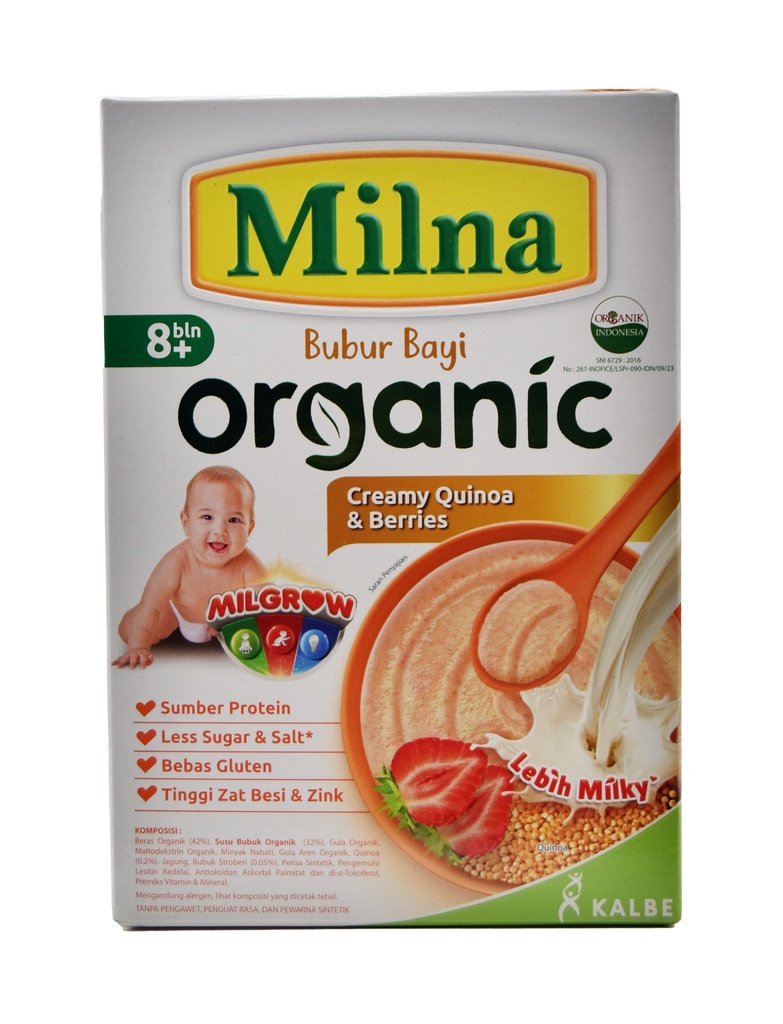 Milna Bubur Bayi Organic  Creamy Quinoa & Berries 100GR