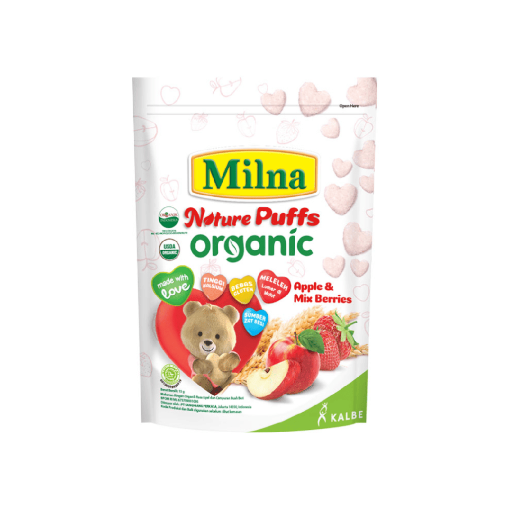 Milna Nature Puffs Organic Apple & Mix Berries Pch 15GR