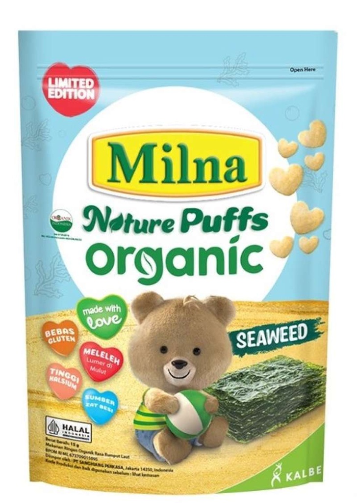 Milna Nature Puffs Organic Seaweed Pch 13GR