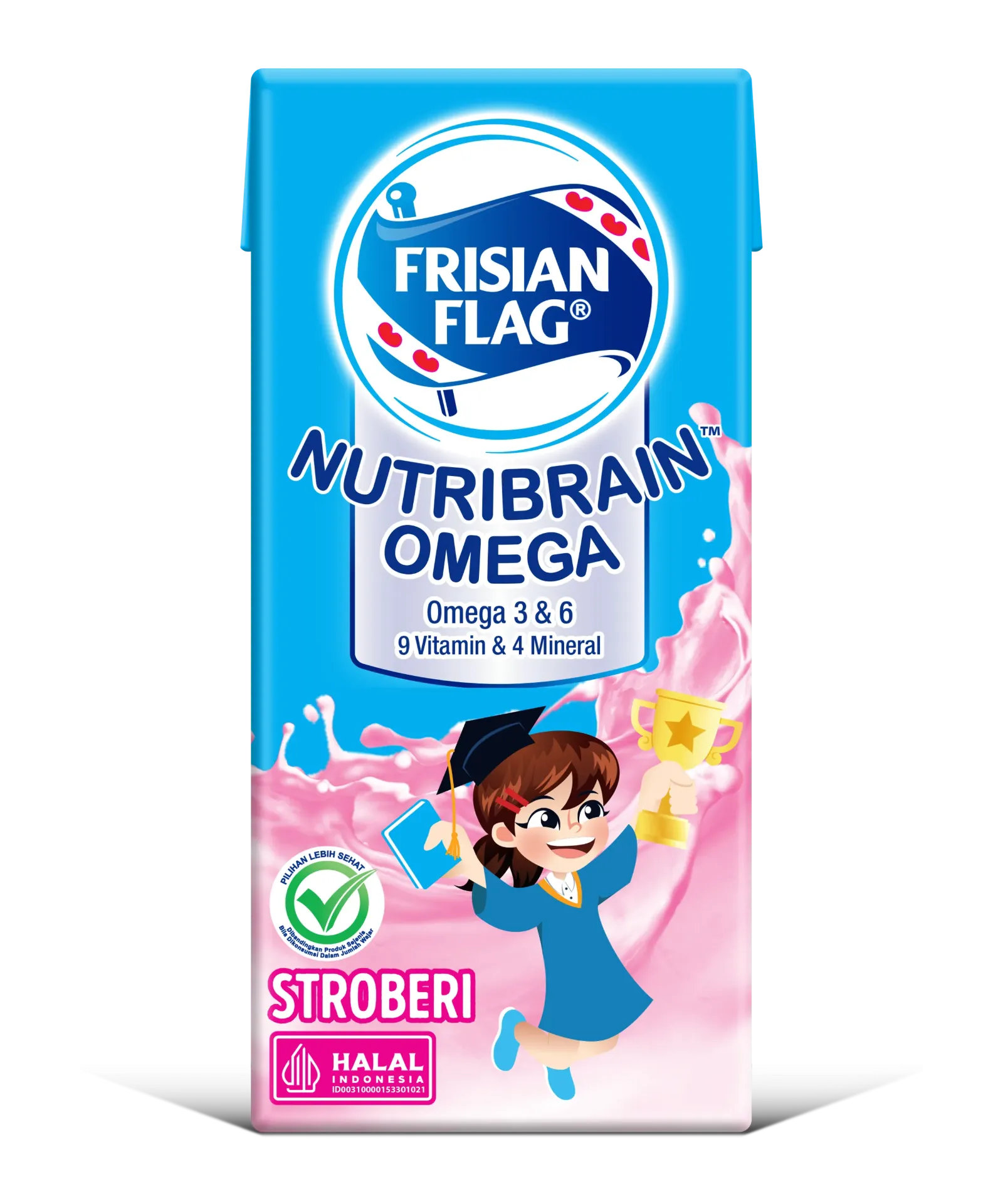 Frisian Flag UHT Nutribrain Omega Stroberi 180ML