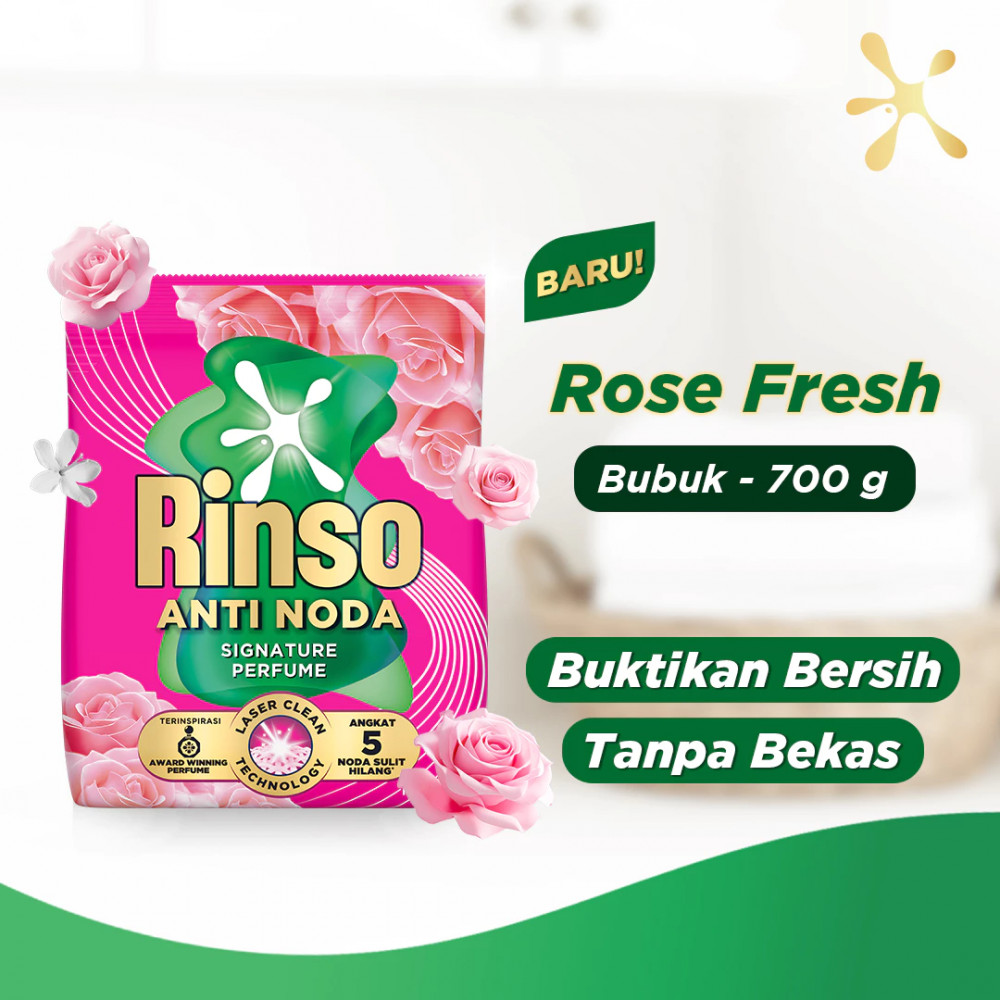 Rinso Detergen Bubuk Anti Noda Rose Fresh 700GR