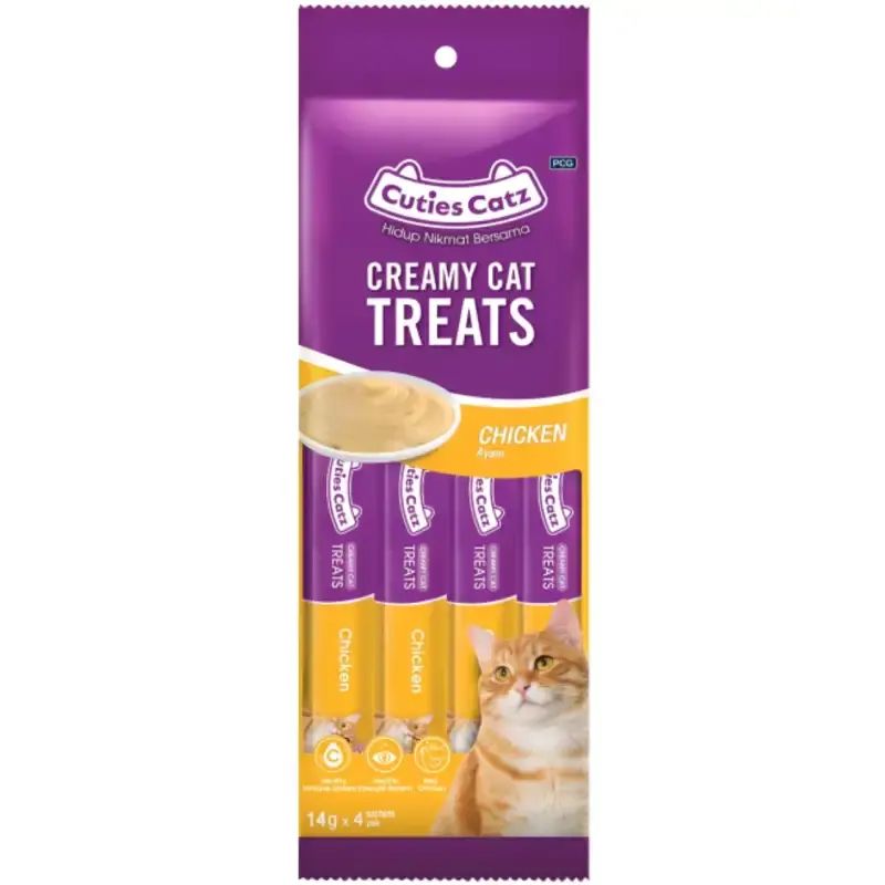 Cuties Catz Creamy Cat Treats Chicken 4x14GR