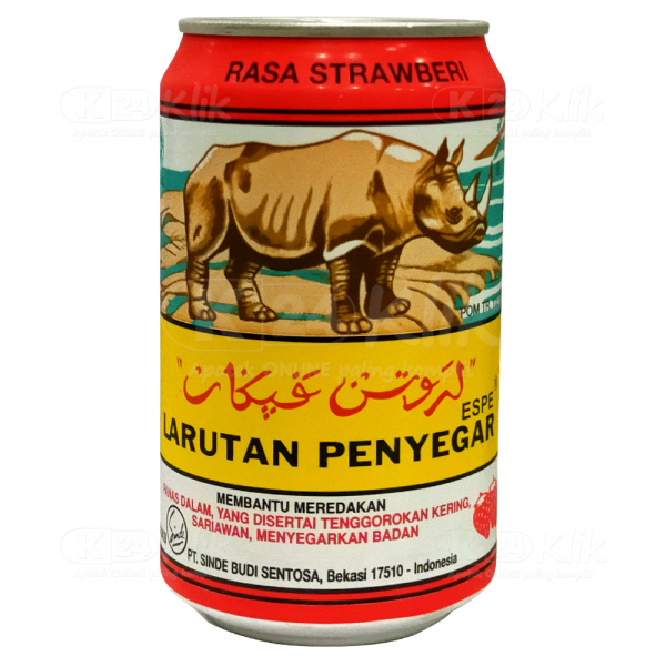 Larutan Penyegar Cap Badak Strawberry Can 320ML