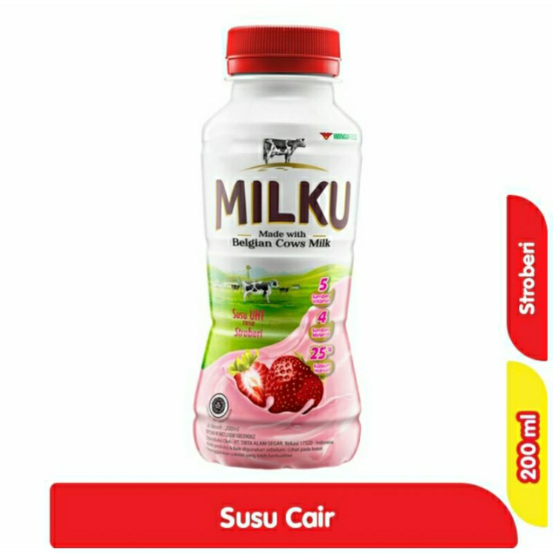 Milku UHT Stroberi Btl 200ML