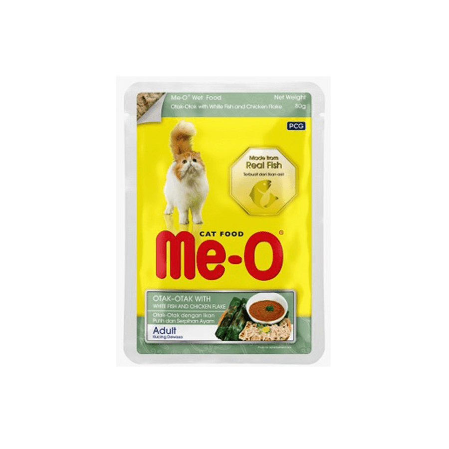 Me-o Cat Food Otak-Otak White Fish & Chicken Flake Pch 80Gr