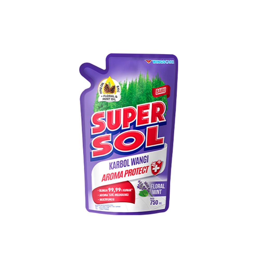 Super Sol Karbol Wangi Floral Mint Pch 750ML
