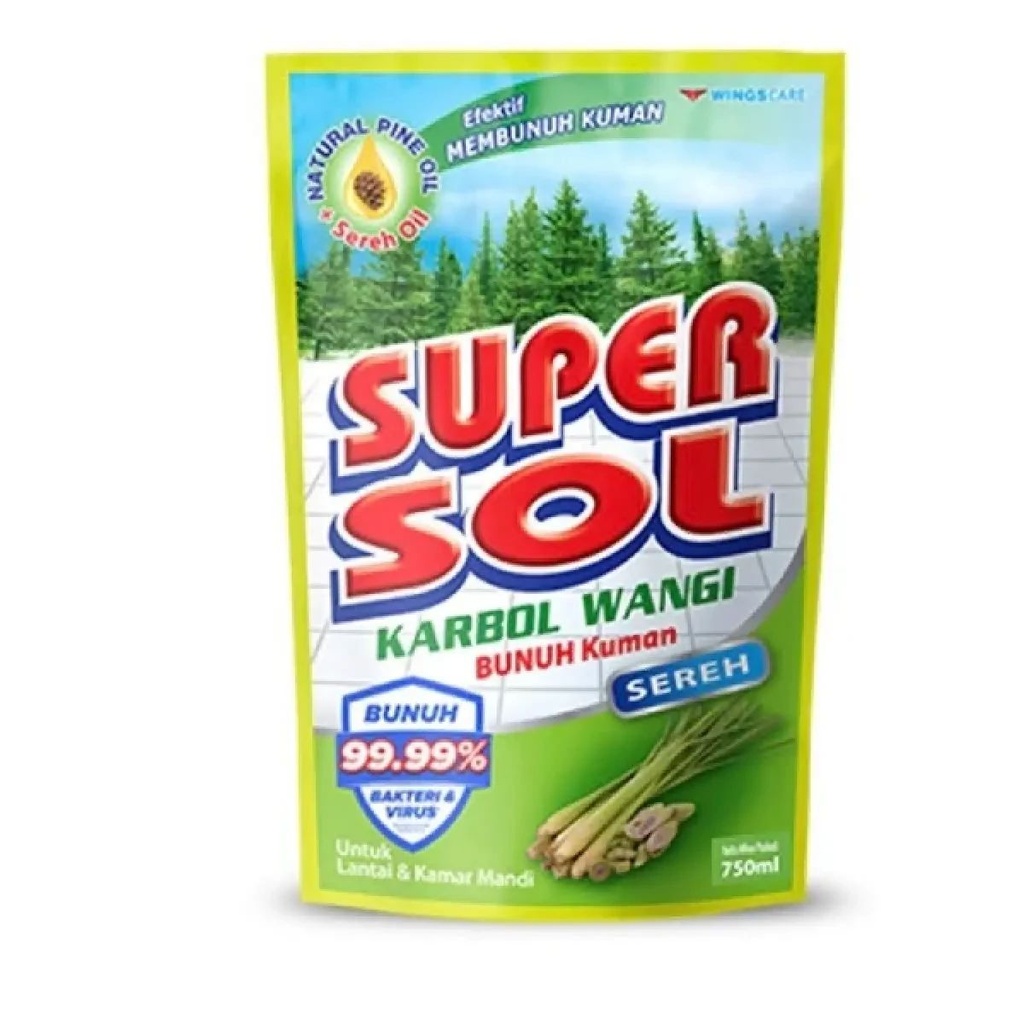 Super Sol Karbol Wangi Sereh Pch 750ML
