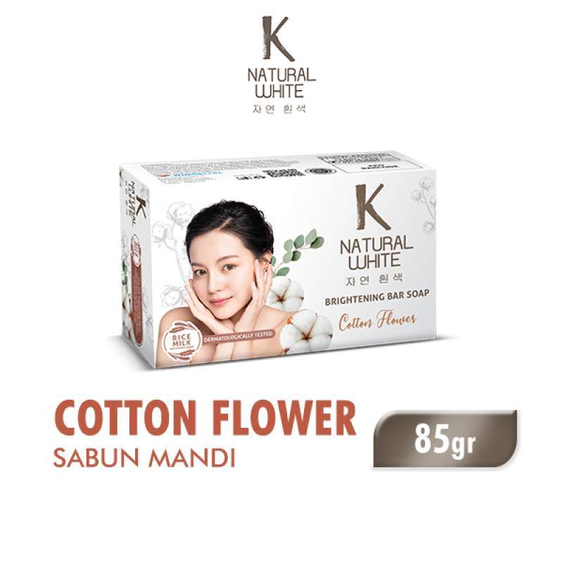 K Natural White Brightening Bar Soap Cotton Flower 85GR