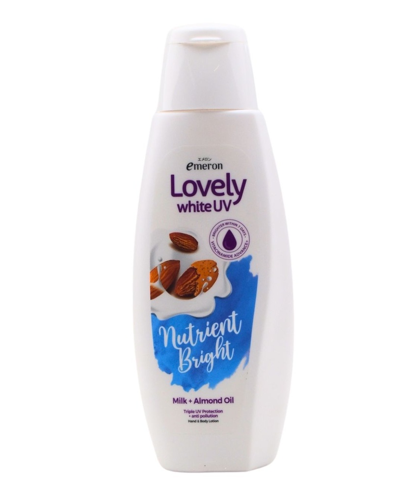 Emeron Lovely White UV Body Lotion Milk + Almond Oil Btl 200ML