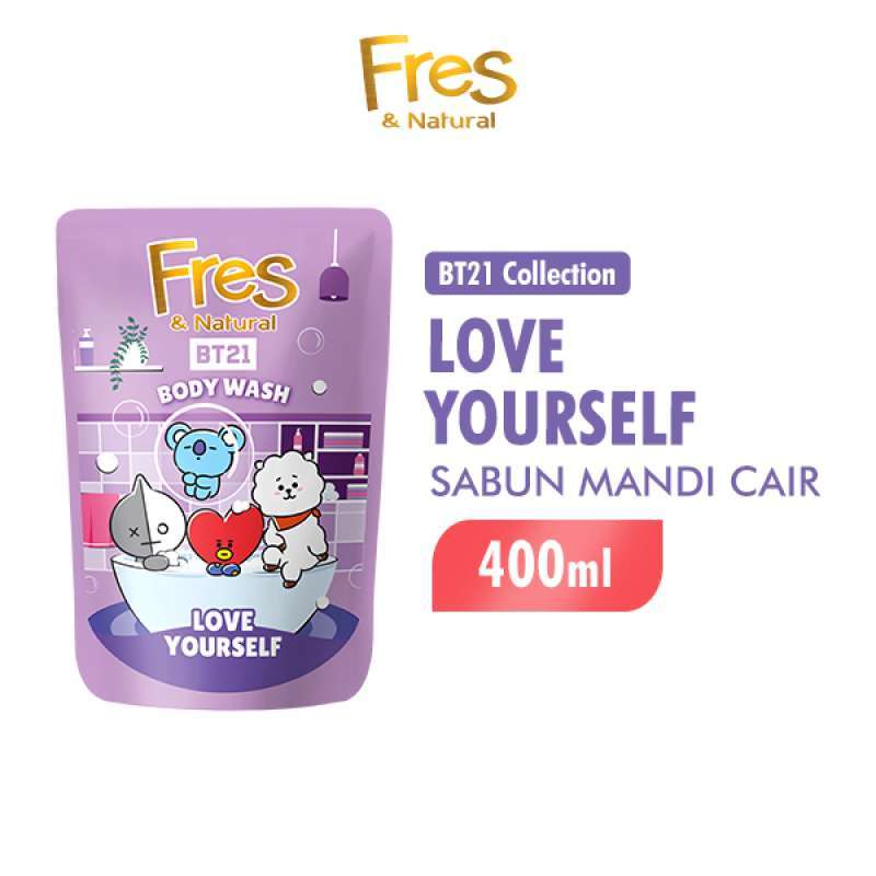 Fres & Natural Body Wash BT21 Love Yourself Pch 400ML