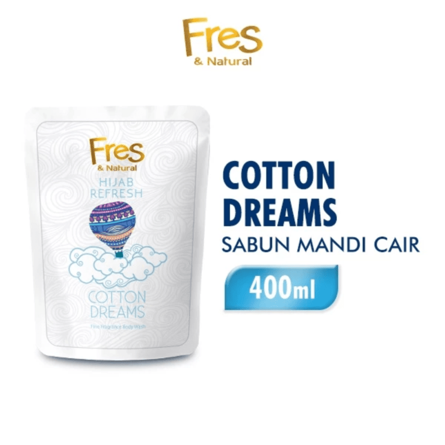 Fres & Natural Body Wash Hijab Fresh Cotton Dreams Pch 400ML