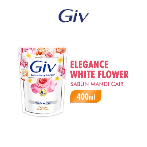 Giv Body Wash Elegance White Flower Pch 400ML