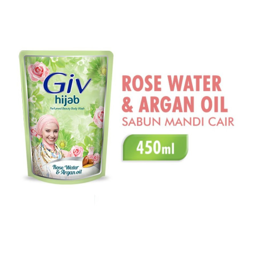 Giv Hijab Body Wash Rose Water & Argan Oil Pch 400ML
