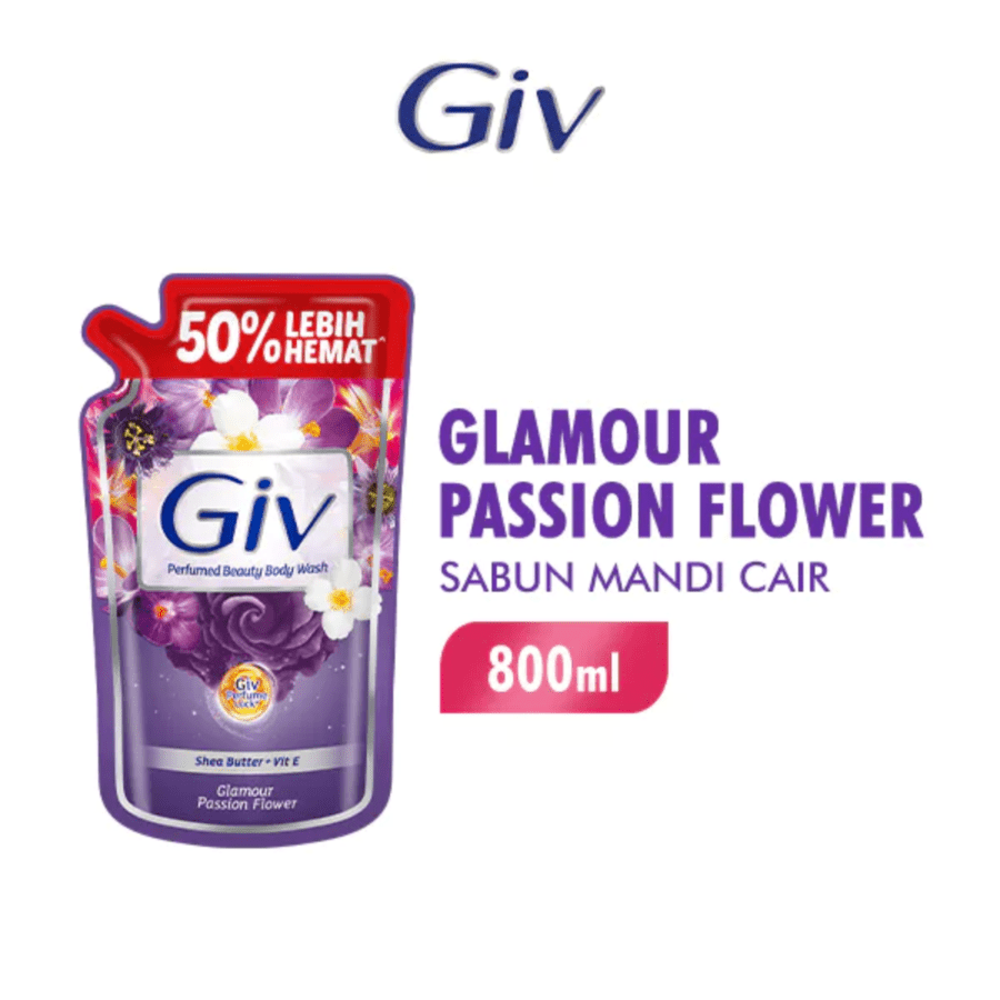 Giv Body Wash Glamour Passion Flower Pch 800ML