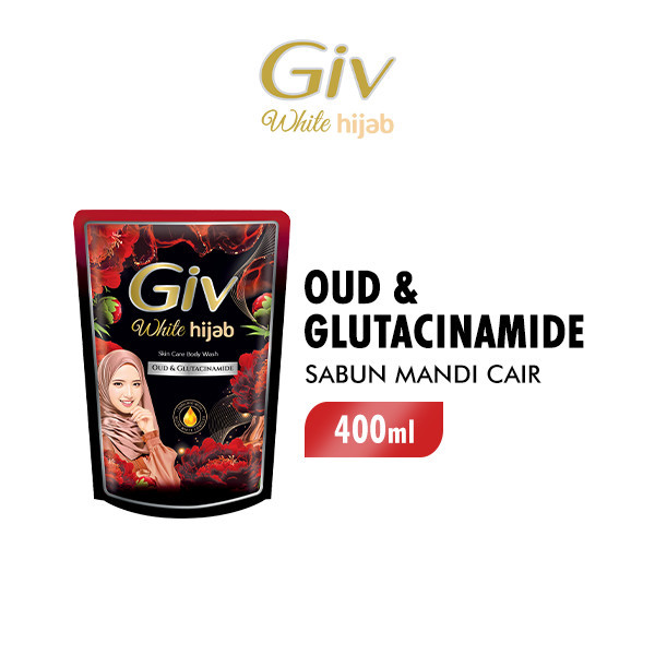 Giv White Hijab Body Wash Oud & Glutacinamide Pch 400ML