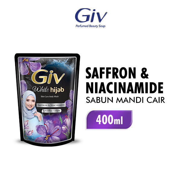 Giv White Hijab Body Wash Saffron & Niacinamide Pch 400ML