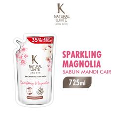 K Natural White Brightening Body Wash Sparkling Magnolia Pch 725ML