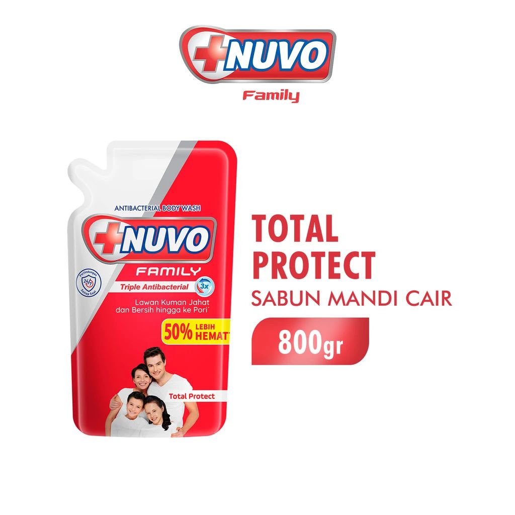 Nuvo Body Wash Family Total Protect Pch 800GR