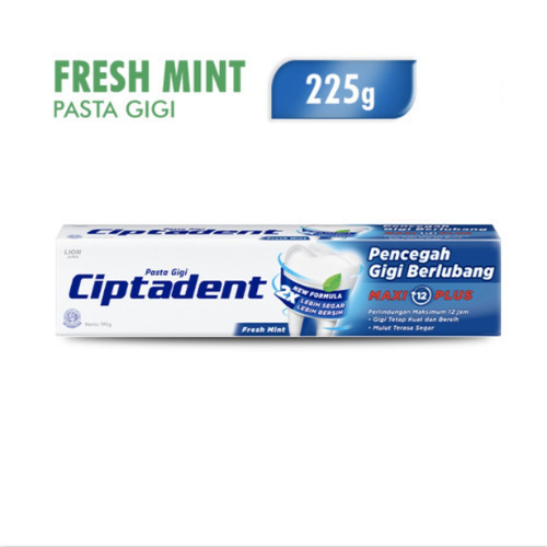 Ciptadent Pasta Gigi Maxi 12 Plus Fresh Mint 225GR