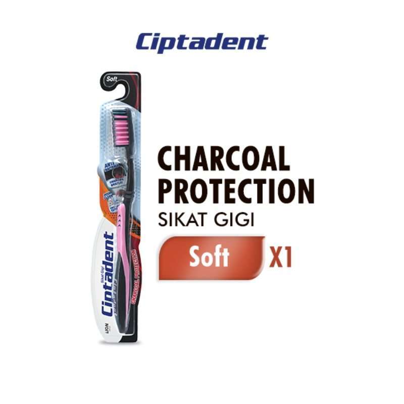 Ciptadent Sikat Gigi Charcoal Protection Soft 1PCS