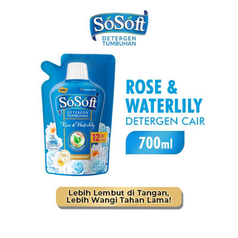 So Soft Detergen Cair Rose & Waterlily Pch 700ML