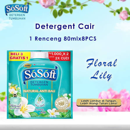 So Soft Detergen Cair Floral Lily 6+2x80ML