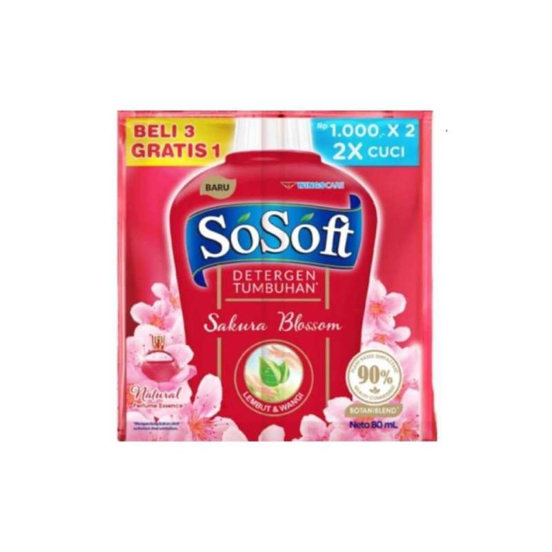 So Soft Detergen Cair Sakura Blossom 6+2x80ML
