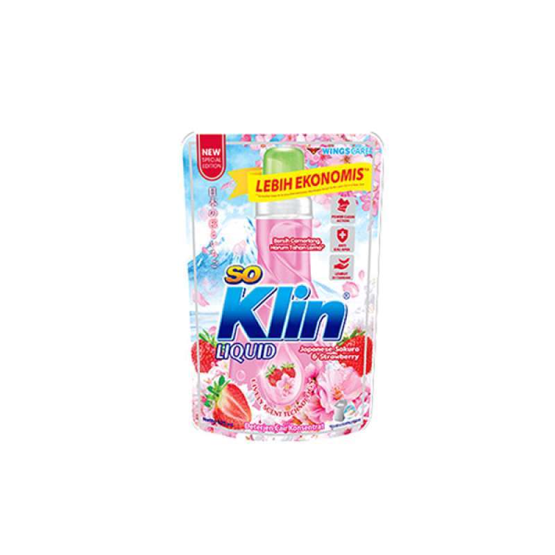 So Klin Detergen Cair Japanese Sakura & Strawberry Pch 525ML