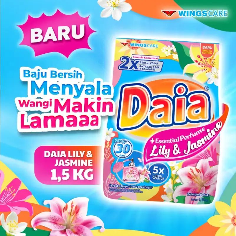 Daia Detergen Bubuk Lily & Jasmine 1.5KG