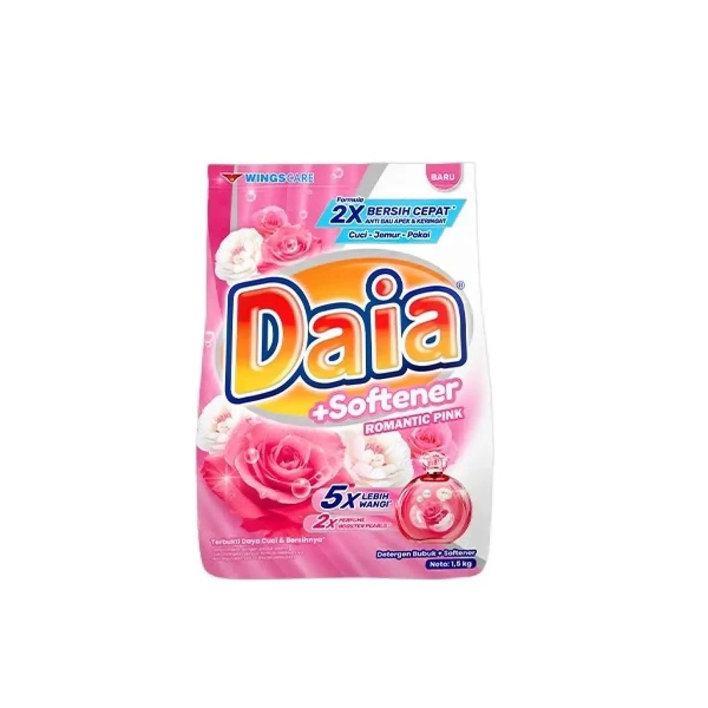 Daia Detergen Bubuk + Softener Romantic Pink 1.5KG