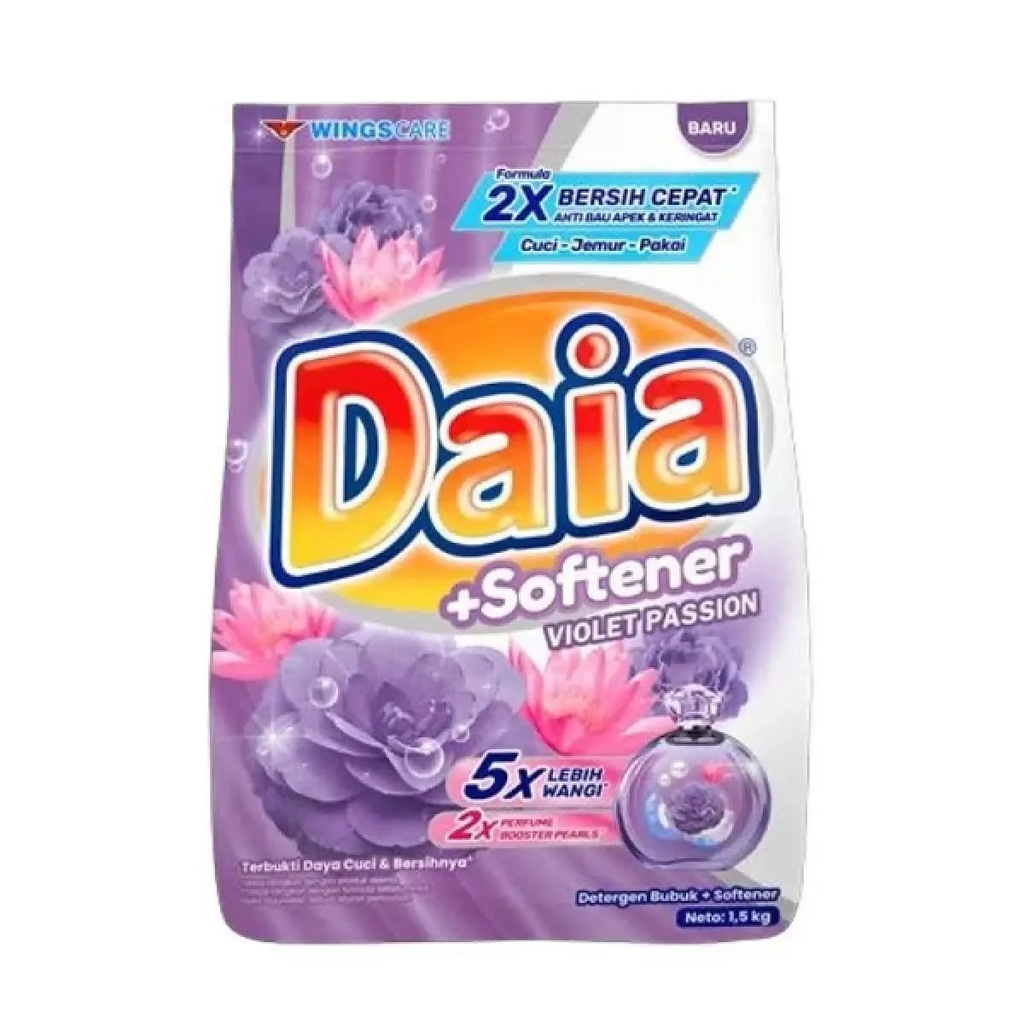 Daia Detergen Bubuk + Softener Violet Passion 1.5KG