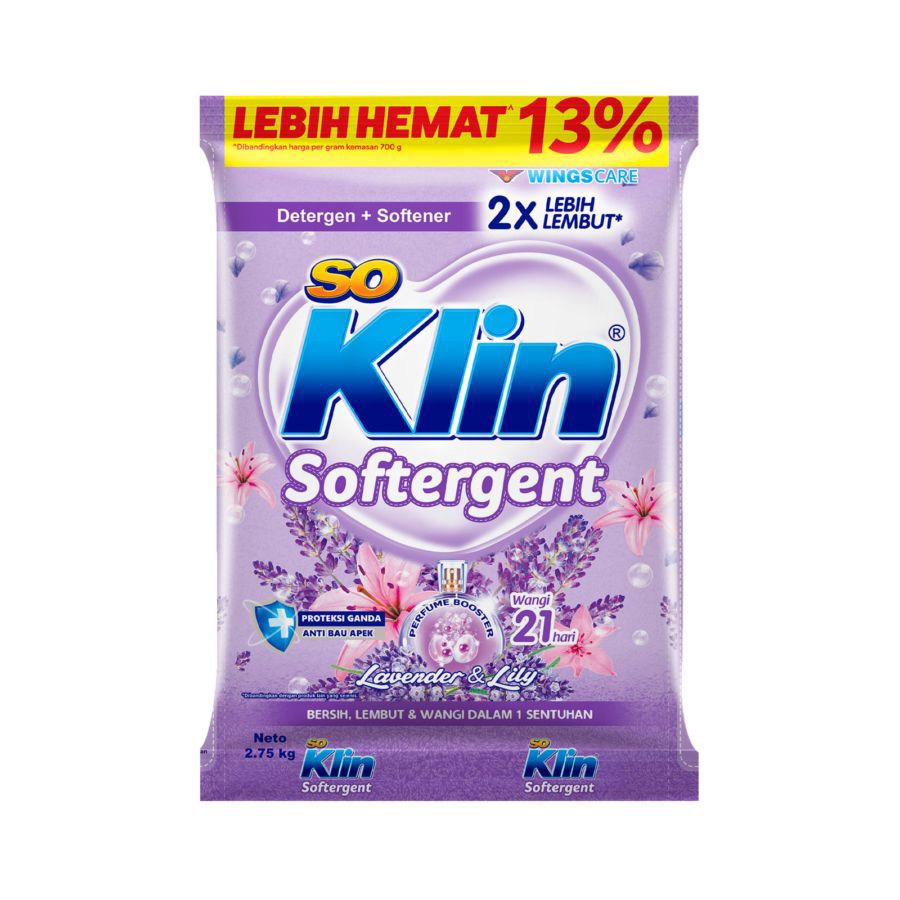 So Klin Detergen Bubuk + Softener Lavender & Lily 2700GR