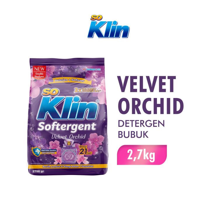 So Klin Detergen Bubuk + Softener Velvet Orchid 2.7KG
