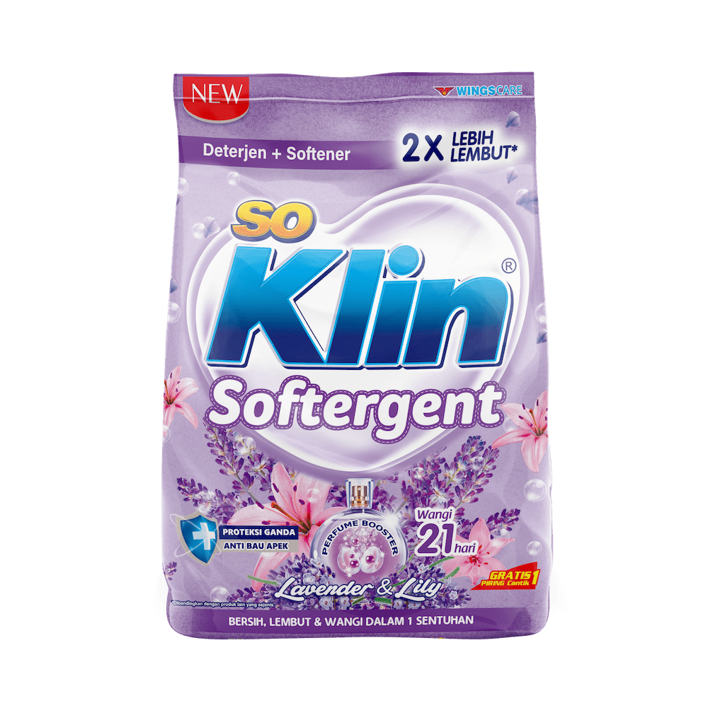 So Klin Detergen Bubuk + Softener Lavender & Lily 455GR