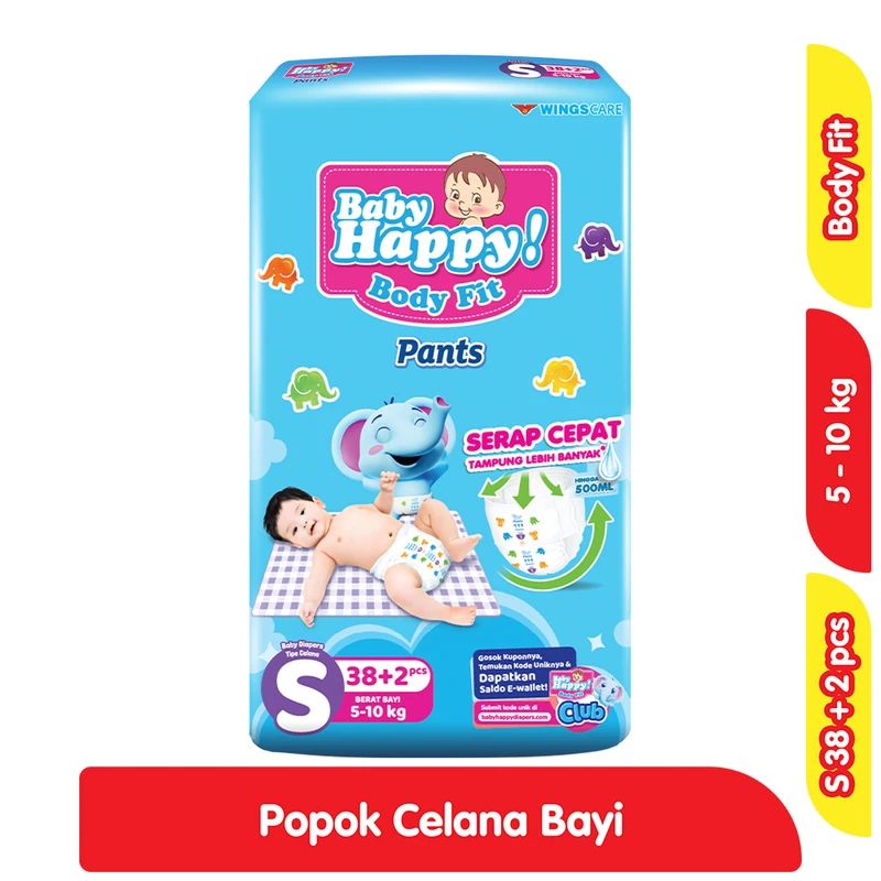 Baby Happy Body Fit Pants S 40PCS