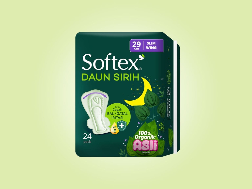 Softex Daun Sirih 29cm Slim Wing 24PCS