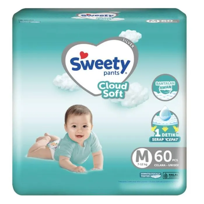 Sweety Cloud Soft Silver Pants M 60PCS