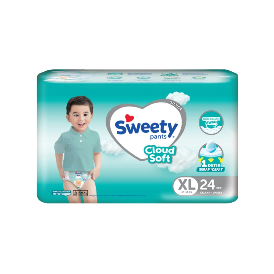 Sweety Cloud Soft Silver Pants XL 24PCS