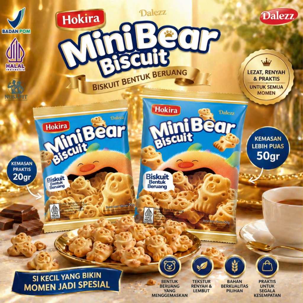 Hokira Mini Bear Biscuit 50GR